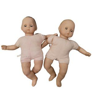 American girl bitty babies lot of 2. eyes open and close, have signs of age/wear